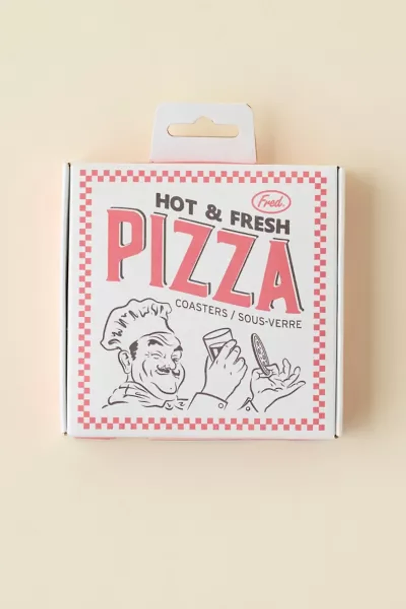 Fred & Friends Hot & Fresh Pizza Coaster Set