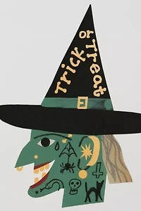 Red Cap Cool Witch Halloween Card