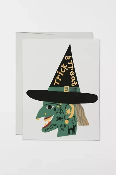 Red Cap Cool Witch Halloween Card