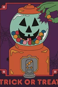 Red Cap Spooky Treats Halloween Card