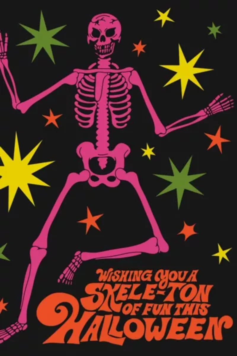 Red Cap Skeleton Fun Halloween Card