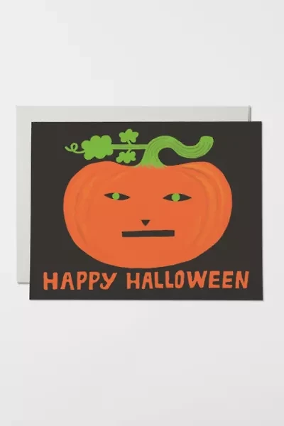 Red Cap Jack-o'-Lantern Halloween Card