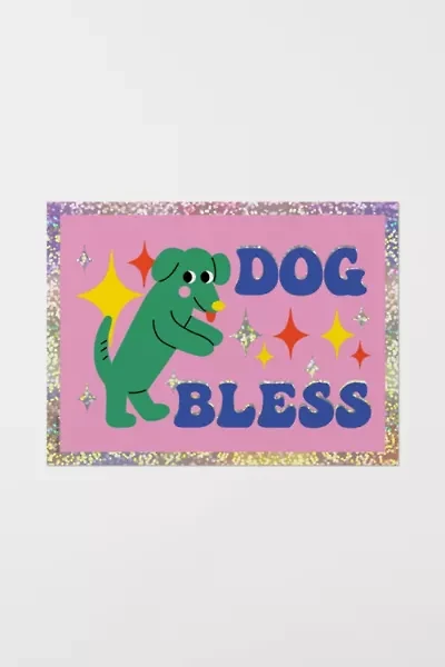 Red Cap Dog Bless Sticker