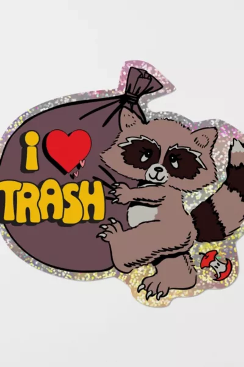 Red Cap I Love Trash Sticker