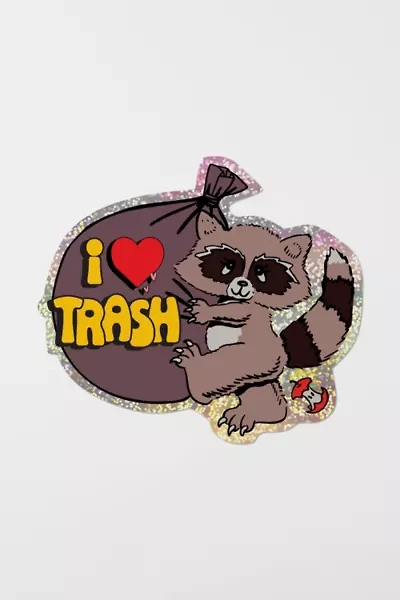 Red Cap I Love Trash Sticker