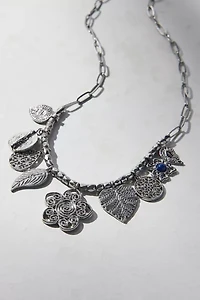 Etched Metal Charm Necklace