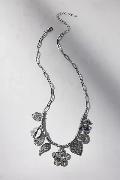 Etched Metal Charm Necklace