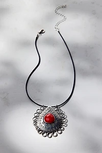 Protector Filigree Pendant Corded Necklace