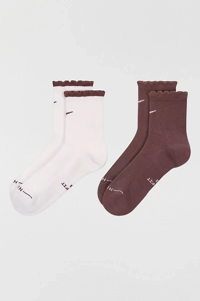Nike Everyday Elevated Ruffle Edge Crew Socks 2-Pack