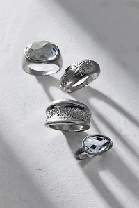 Bezel Gem Rings Set