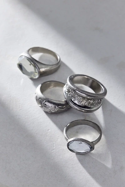 Bezel Gem Rings Set