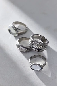 Bezel Gem Rings Set