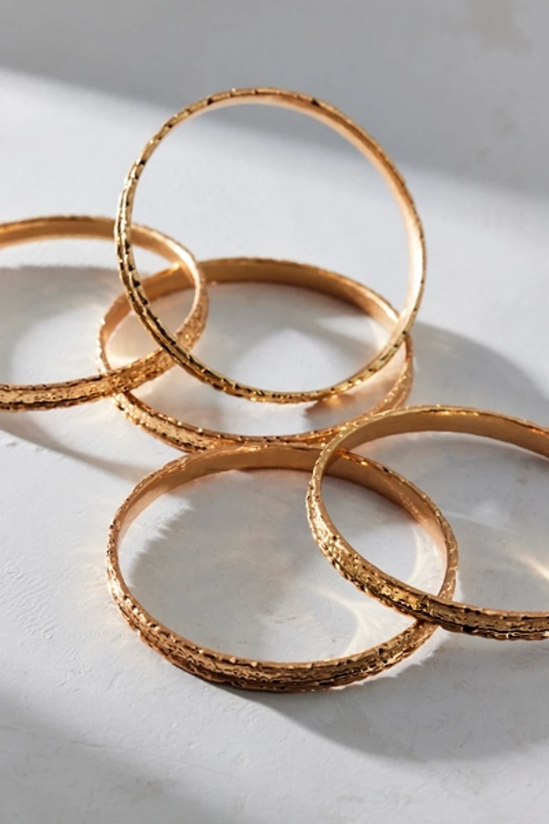 Byzantium Gold Metal Bangle Bracelet Set