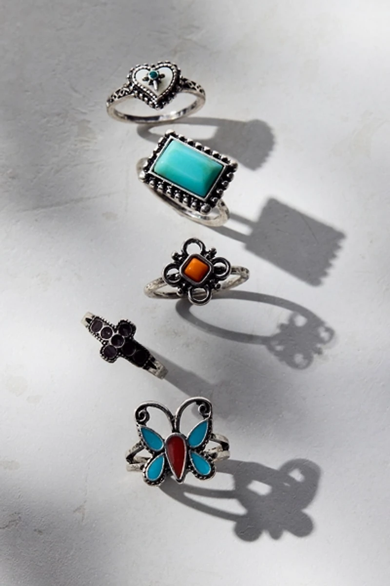 The Desert Boho Turquoise Ring Set