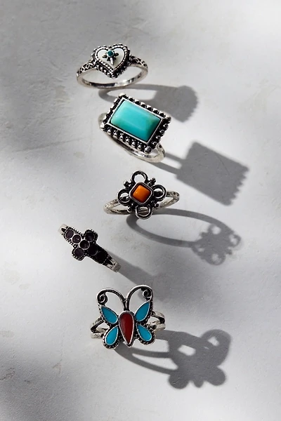 The Desert Boho Turquoise Ring Set