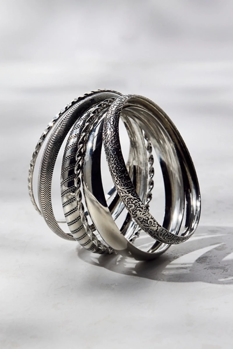 Protector Etched Bangle Bracelet Set
