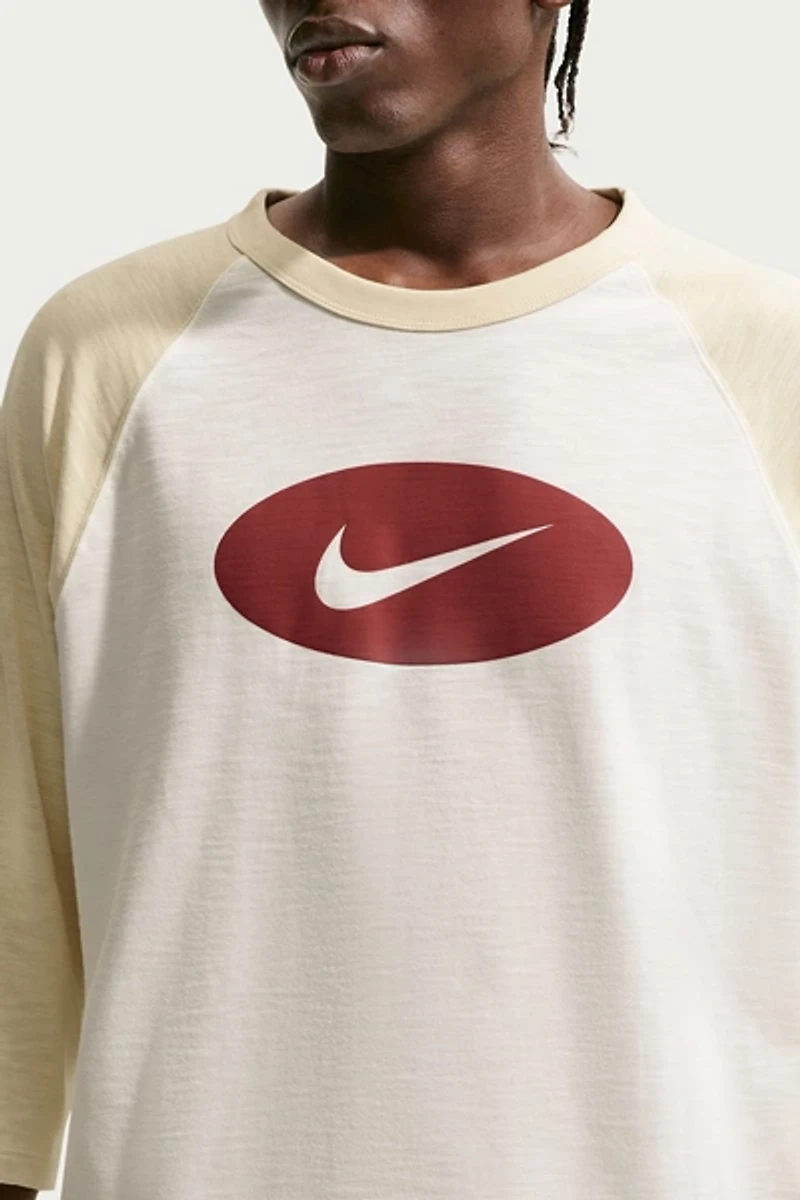 Nike Club Logo Graphic 3/4-Sleeve Raglan Tee
