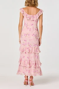 ASTR The Label Lisha Ruffle Trim Maxi Dress