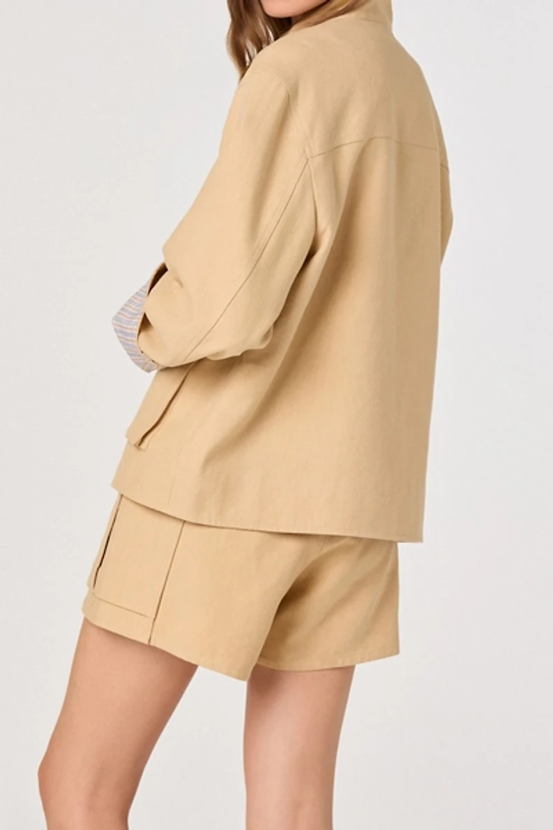 ASTR The Label Beron Khaki Utility Jacket