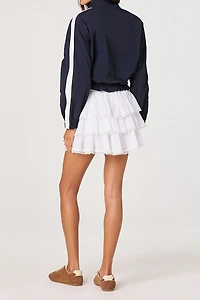 ASTR The Label Genever Lace Trim Tiered Ruffle Mini Skirt