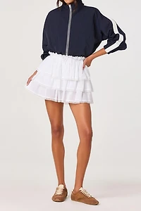 ASTR The Label Genever Lace Trim Tiered Ruffle Mini Skirt