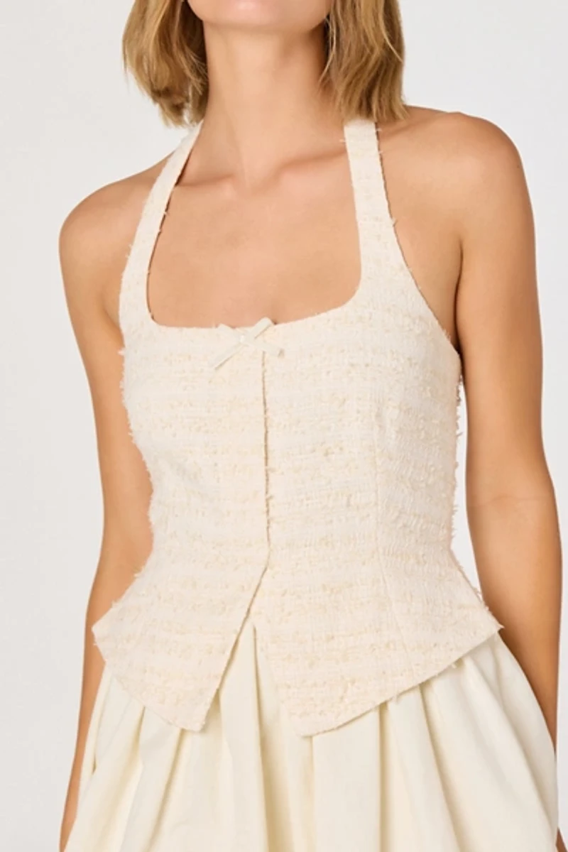 ASTR The Label Giavanna Mixed Media Corset Mini Dress