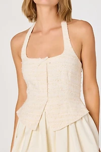 ASTR The Label Giavanna Mixed Media Corset Mini Dress