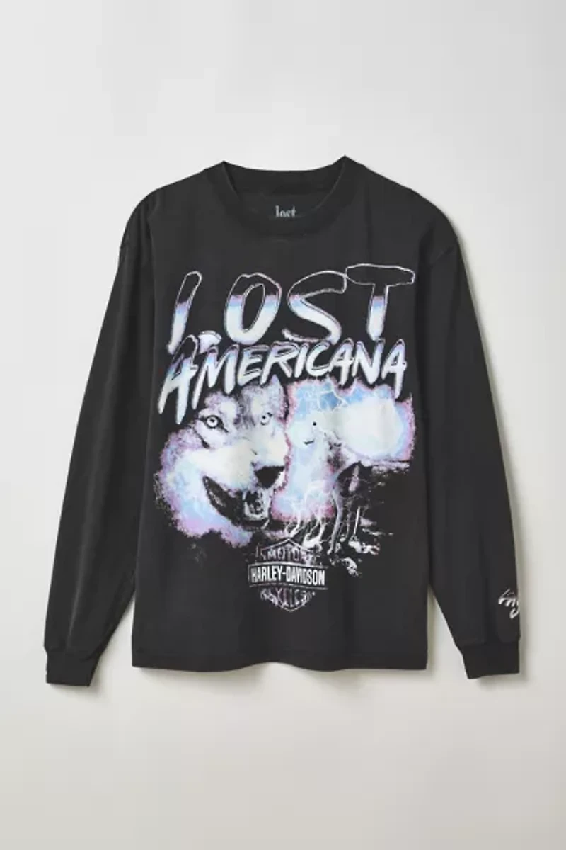 Harley Davidson X mgk lost americana Graphic Long Sleeve Tee