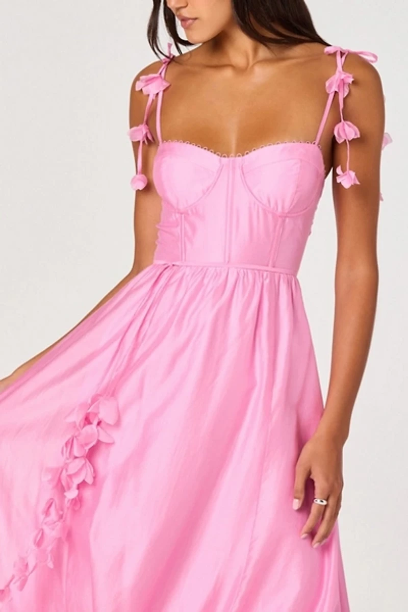 ASTR The Label Halcyon 3D Flower Appliqué Midi Dress