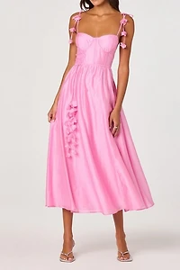 ASTR The Label Halcyon 3D Flower Appliqué Midi Dress