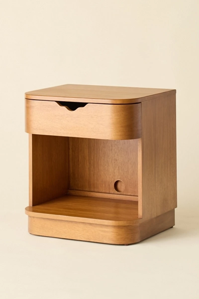 Naia Wood Storage Nightstand
