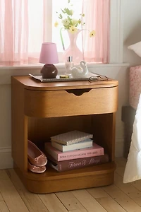 Naia Wood Storage Nightstand