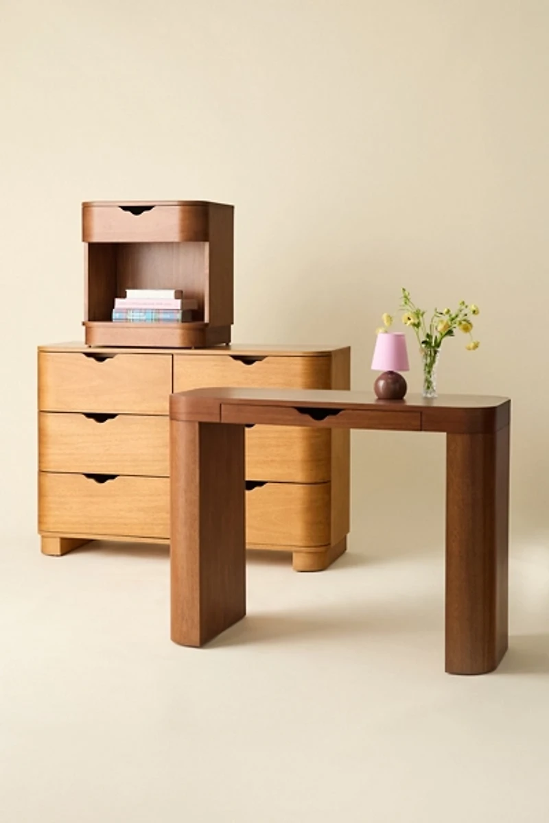 Naia Curved Wood Writing Desk