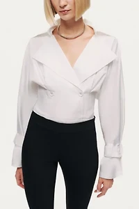 Nocturne Layered Collar Wrap Bodysuit