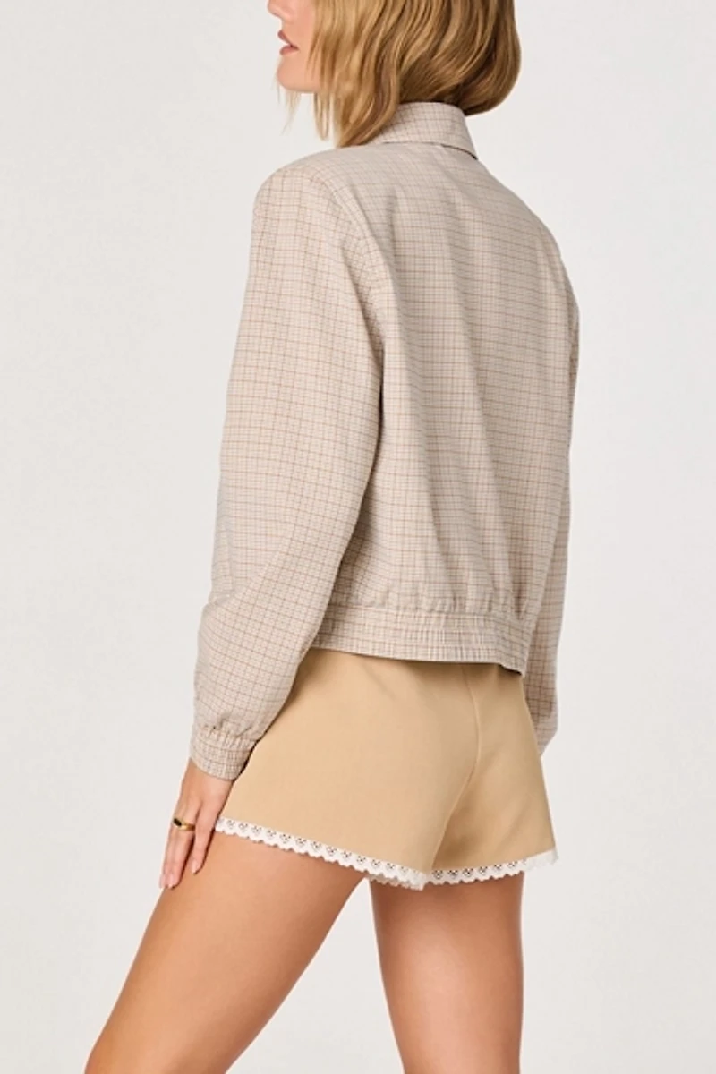 ASTR The Label Reid Check Cropped Jacket