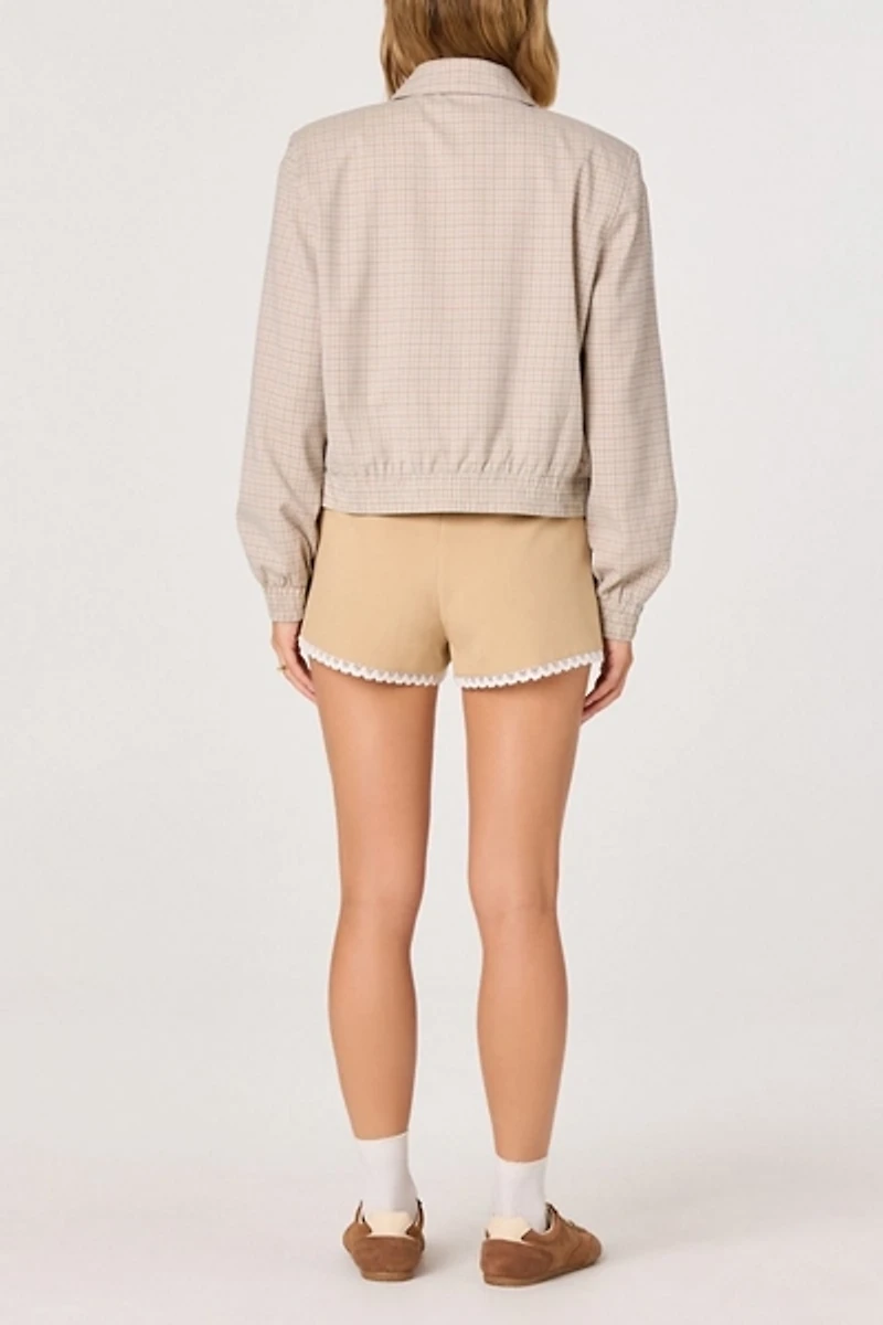 ASTR The Label Reid Check Cropped Jacket