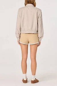 ASTR The Label Reid Check Cropped Jacket