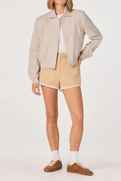ASTR The Label Reid Check Cropped Jacket