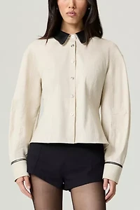 Nocturne Contrast Balloon Sleeve Blouse
