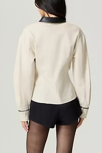Nocturne Contrast Balloon Sleeve Blouse