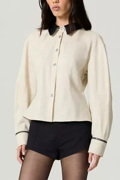 Nocturne Contrast Balloon Sleeve Blouse