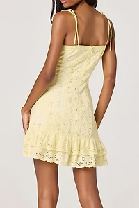 ASTR The Label Kelley Tie-Strap Eyelet Mini Dress