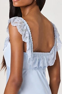 ASTR The Label Makiya Empire Waist Satin Midi Dress