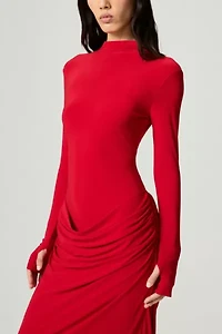 Nocturne High-Neck Ruched Maxi Dress