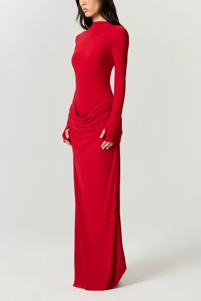 Nocturne High-Neck Ruched Maxi Dress