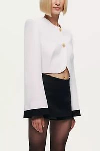 Nocturne Gold-Button Cropped Jacket