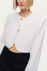 Nocturne Gold-Button Cropped Jacket