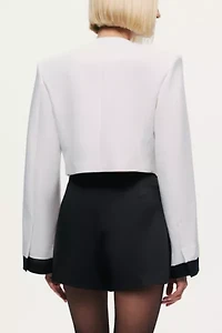 Nocturne Gold-Button Cropped Jacket