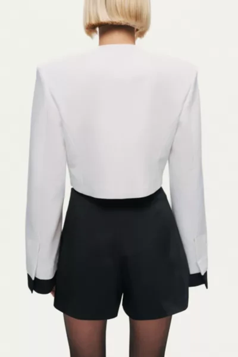 Nocturne Gold-Button Cropped Jacket