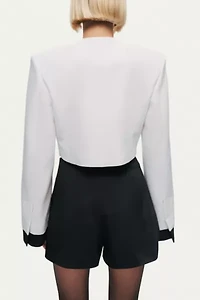 Nocturne Gold-Button Cropped Jacket